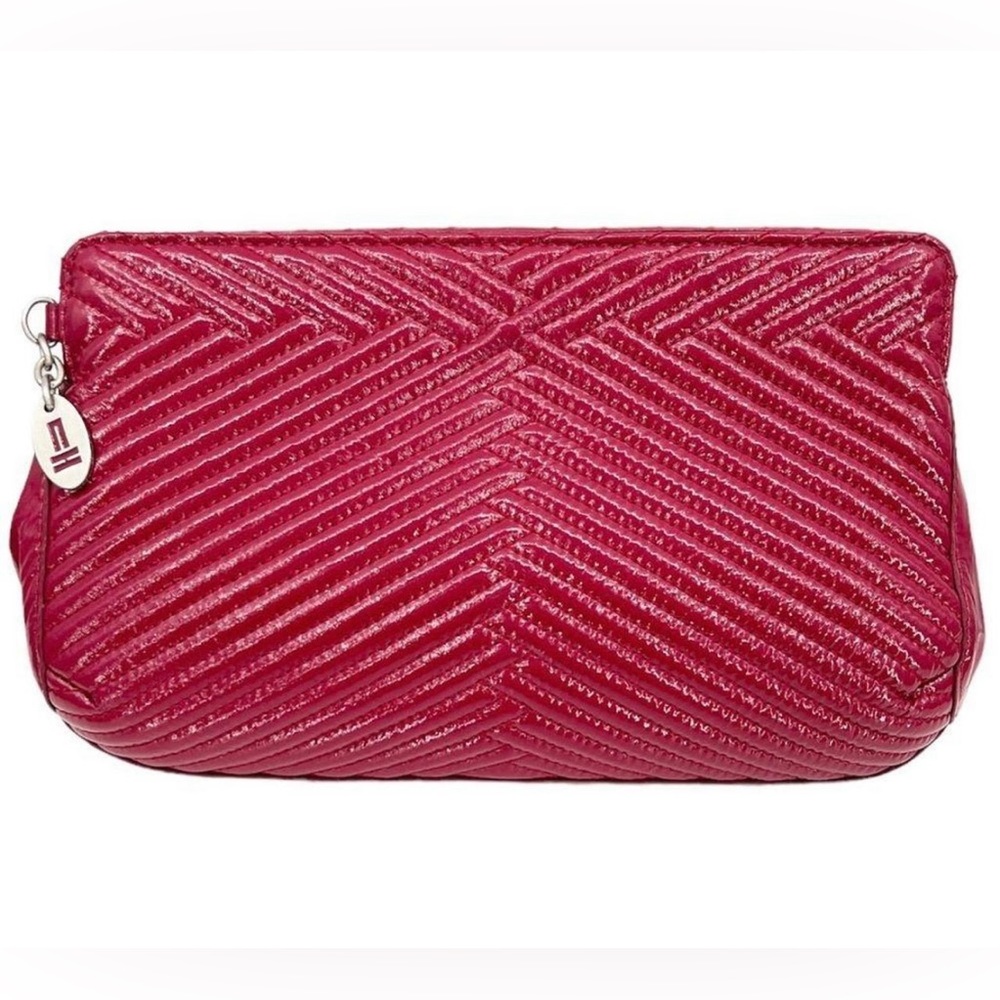Cole Haan Ruby Sugar Laury Pink Patent Leather Quilted Magnetic Close Clutch